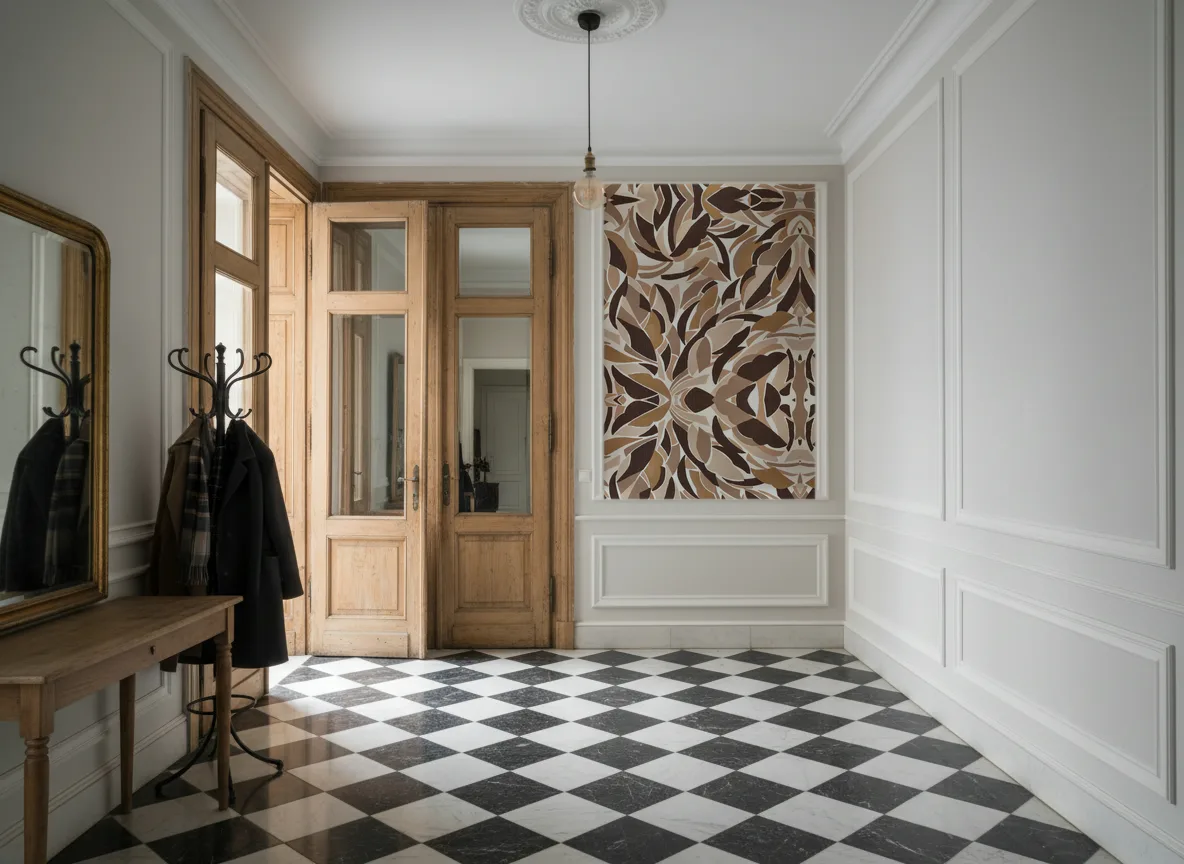 L'Atelier — Hol w krakowskiej kamienicy — kwatera w listwach