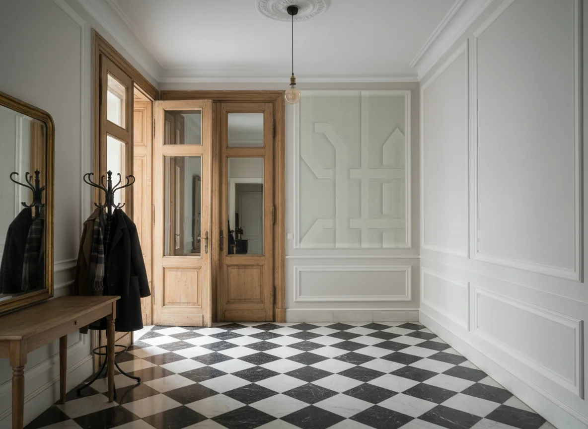 Polyform Eos Allure — Hol w krakowskiej kamienicy — kwatera w listwach