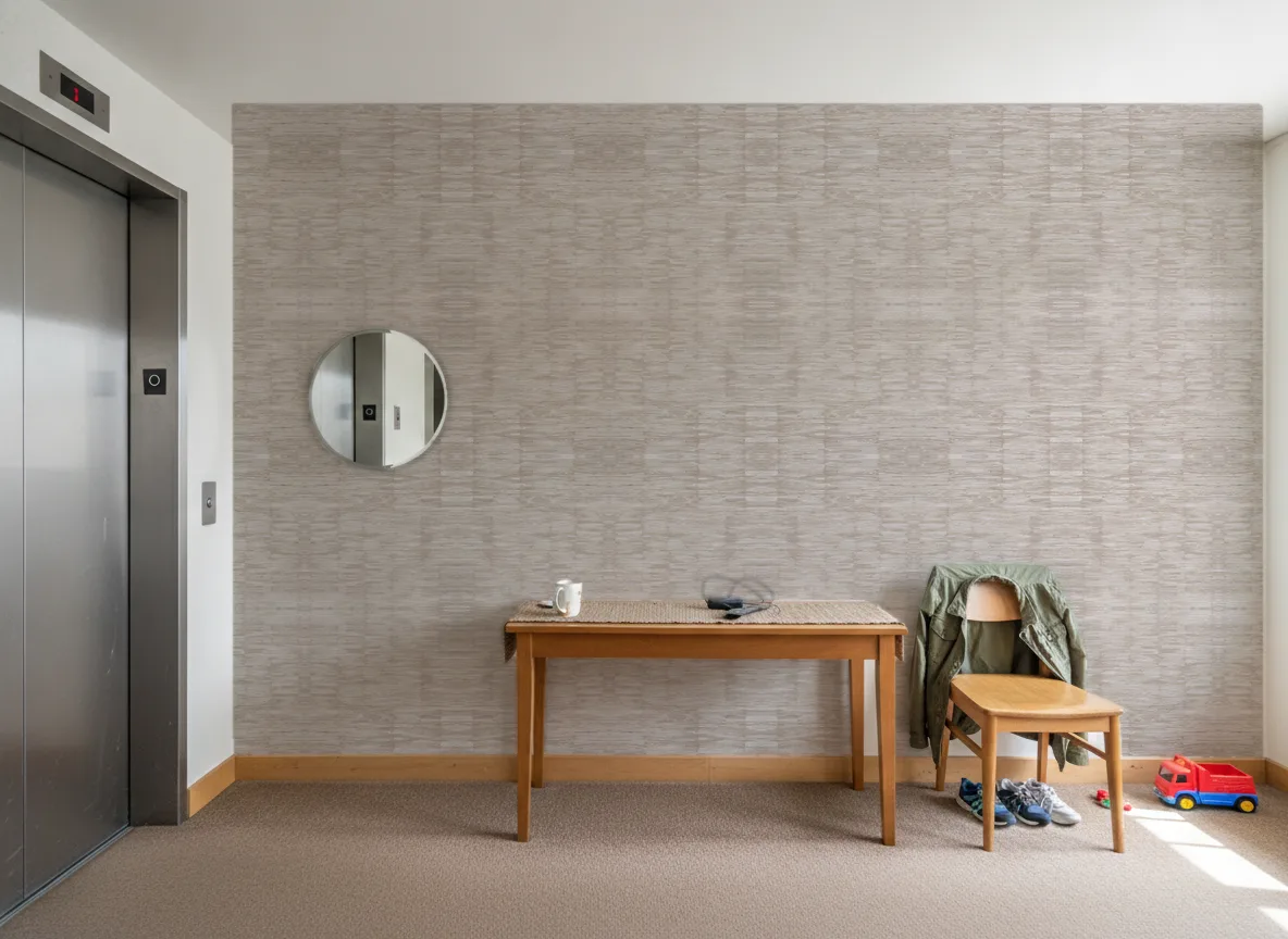 Alchemilla Feroe — Hol przy windzie w apartamentowcu