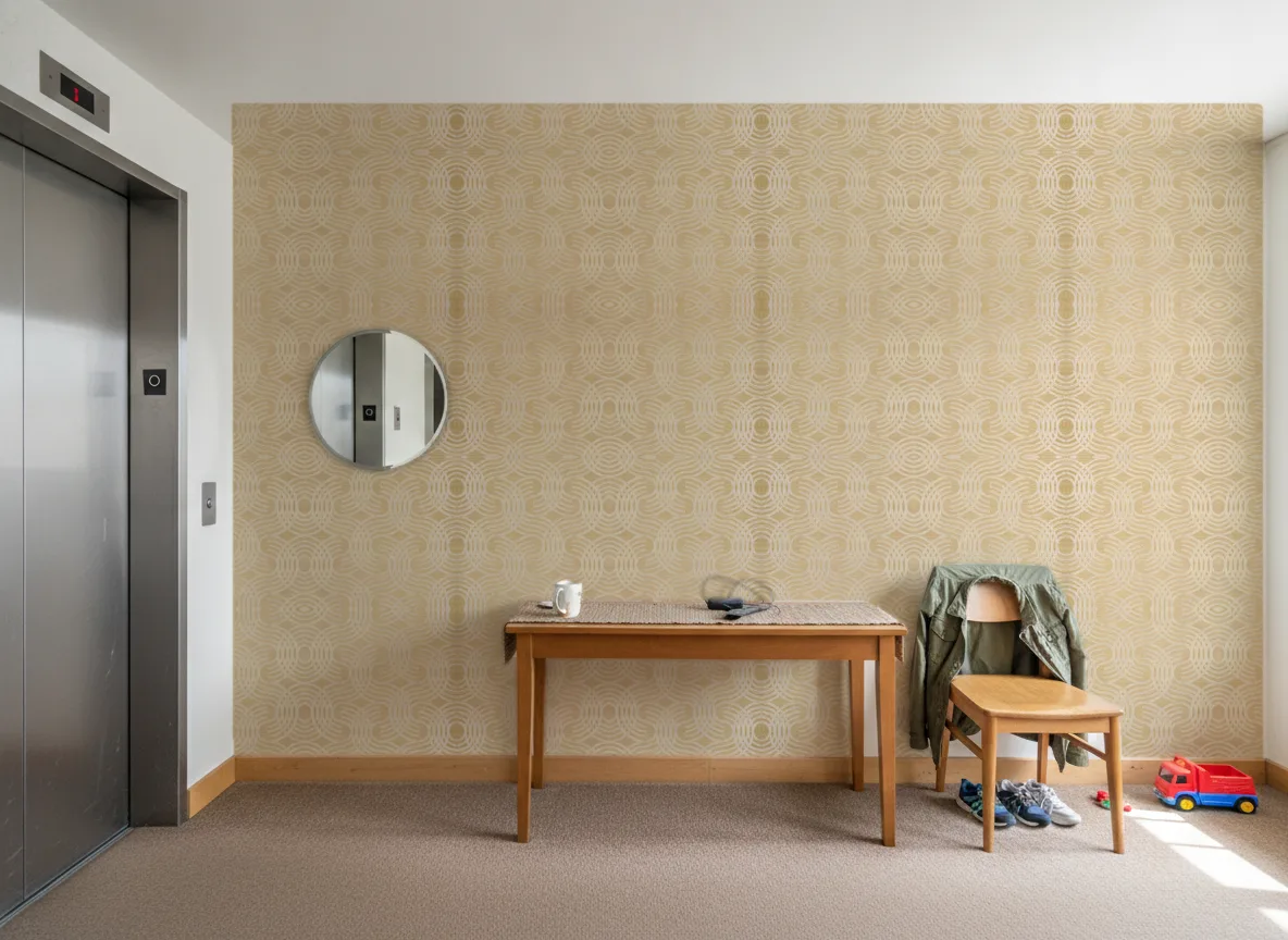 Auraria Textures Metalliques — Hol przy windzie w apartamentowcu