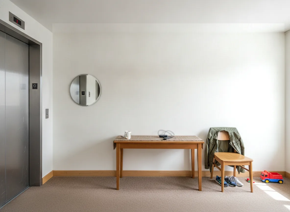 Escalet — Hol przy windzie w apartamentowcu