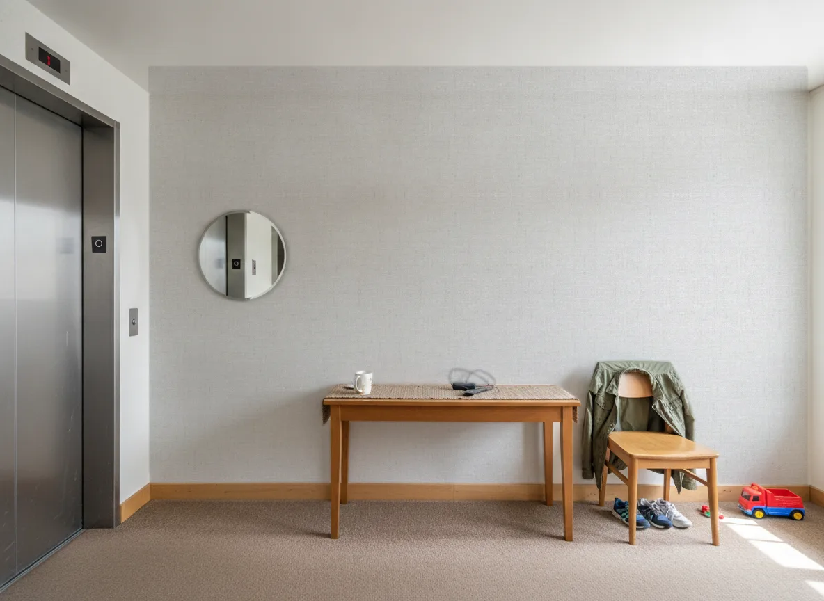 Exquis Etreinte — Hol przy windzie w apartamentowcu