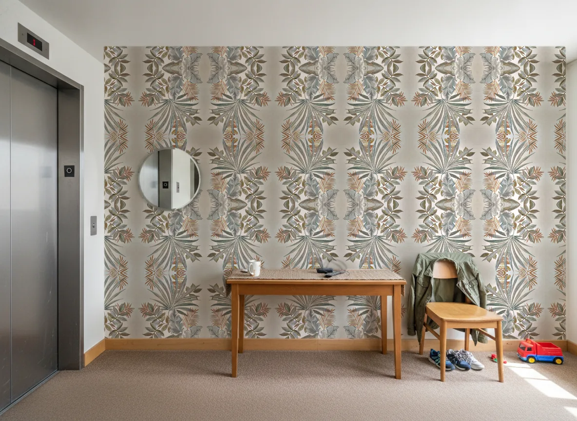 Jardin Ephemere — Hol przy windzie w apartamentowcu