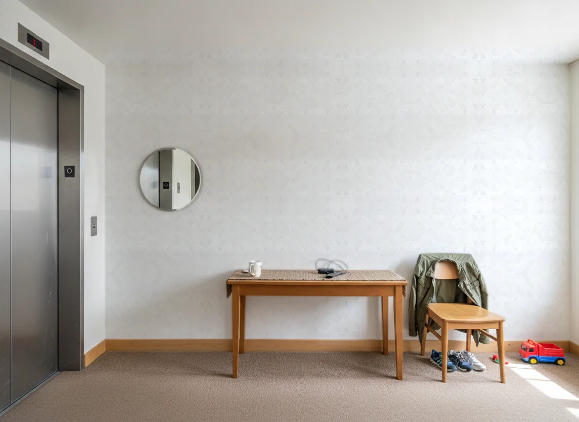 Meroe — Hol przy windzie w apartamentowcu
