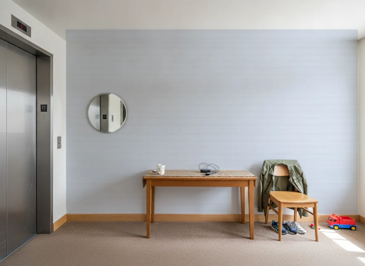Mori La Soie — Hol przy windzie w apartamentowcu