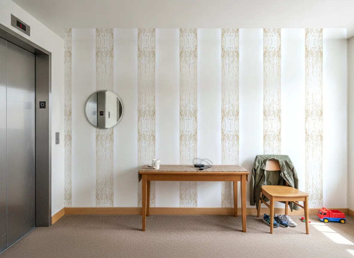 Orcia Exploration — Hol przy windzie w apartamentowcu