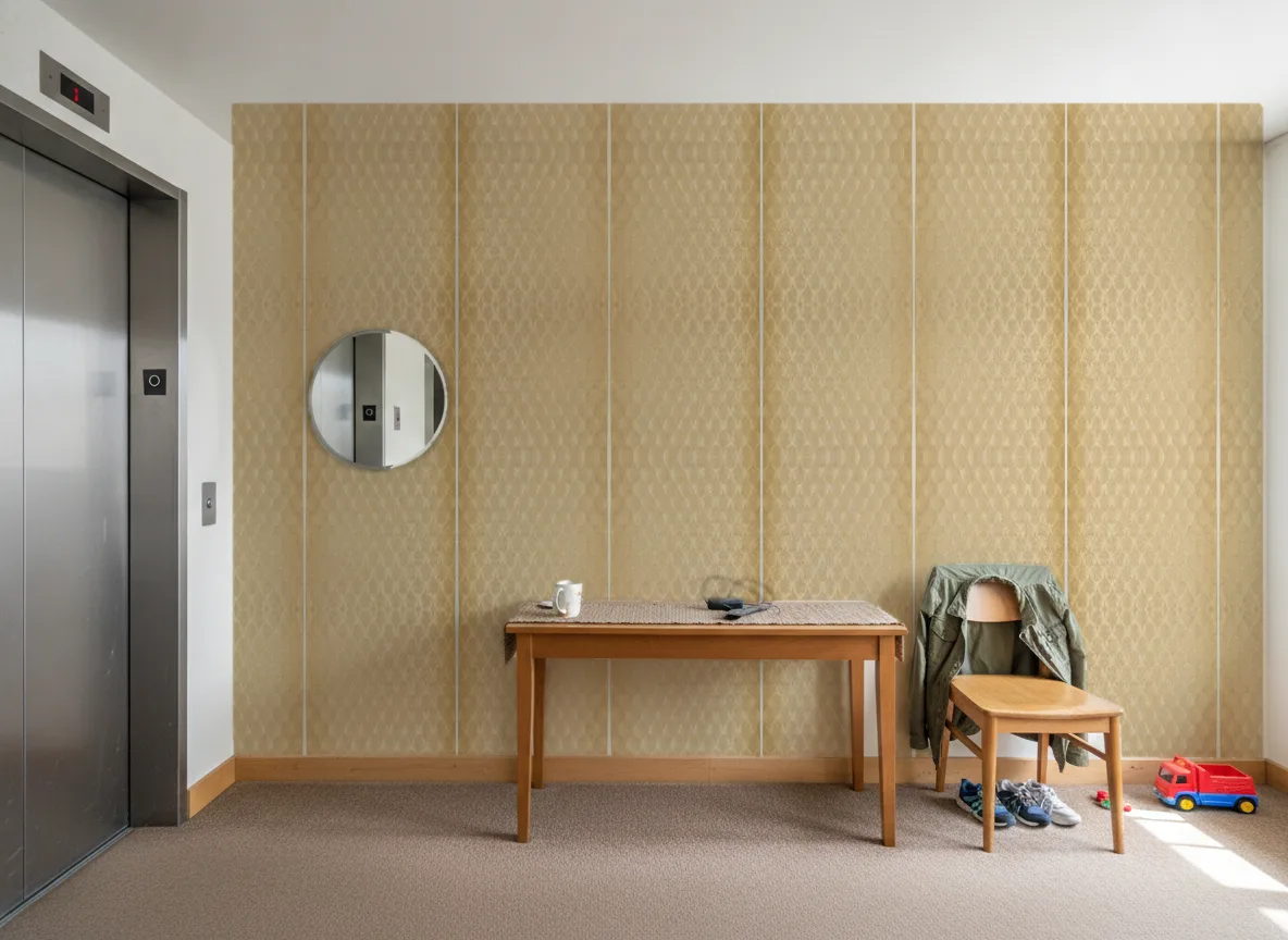 Tourmaline Textures Metalliques — Hol przy windzie w apartamentowcu