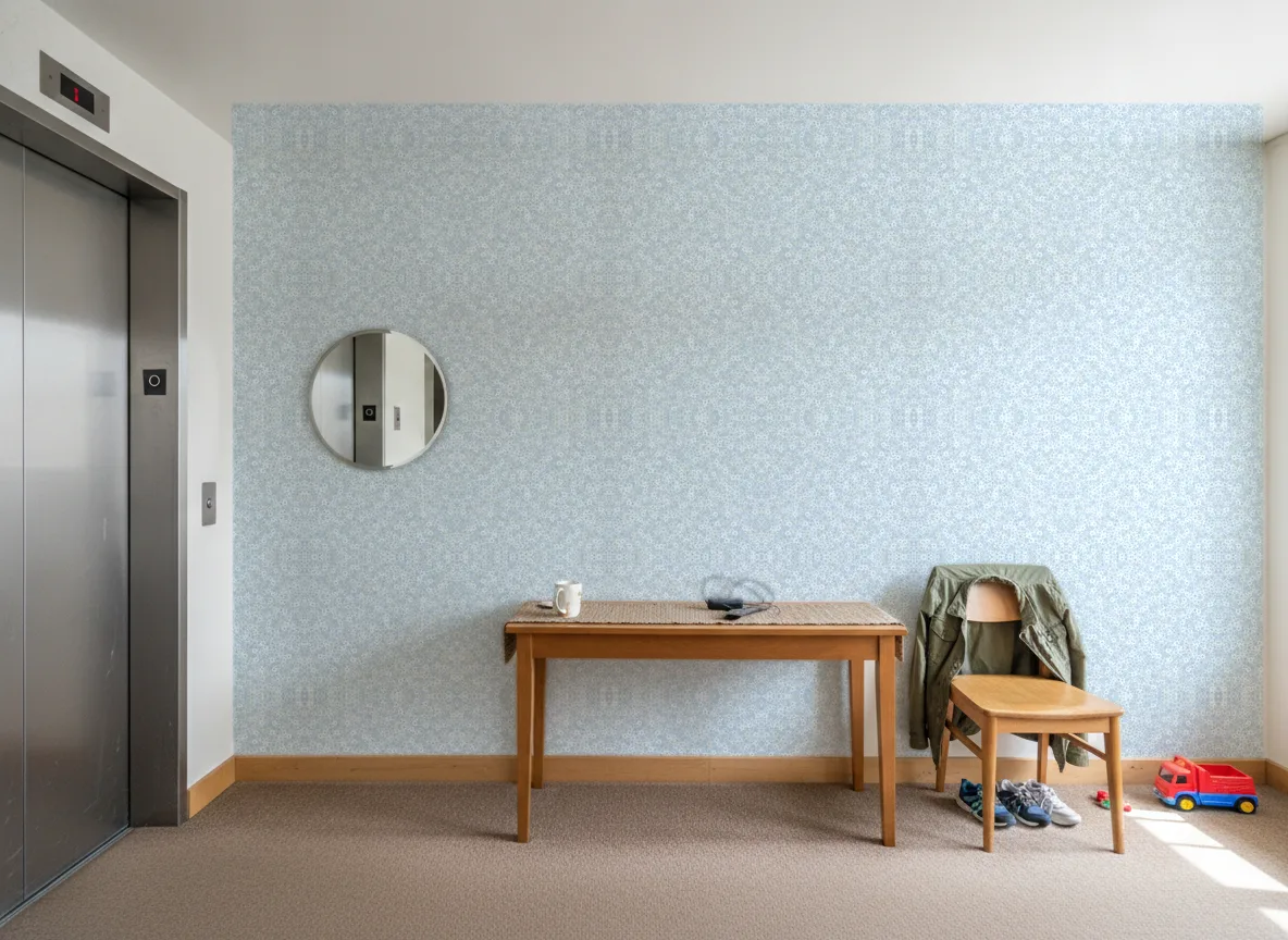 Kwiaty — Hol przy windzie w apartamentowcu