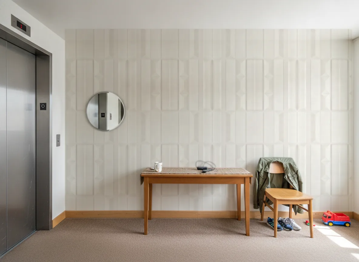 Polyform Eos Prism — Hol przy windzie w apartamentowcu