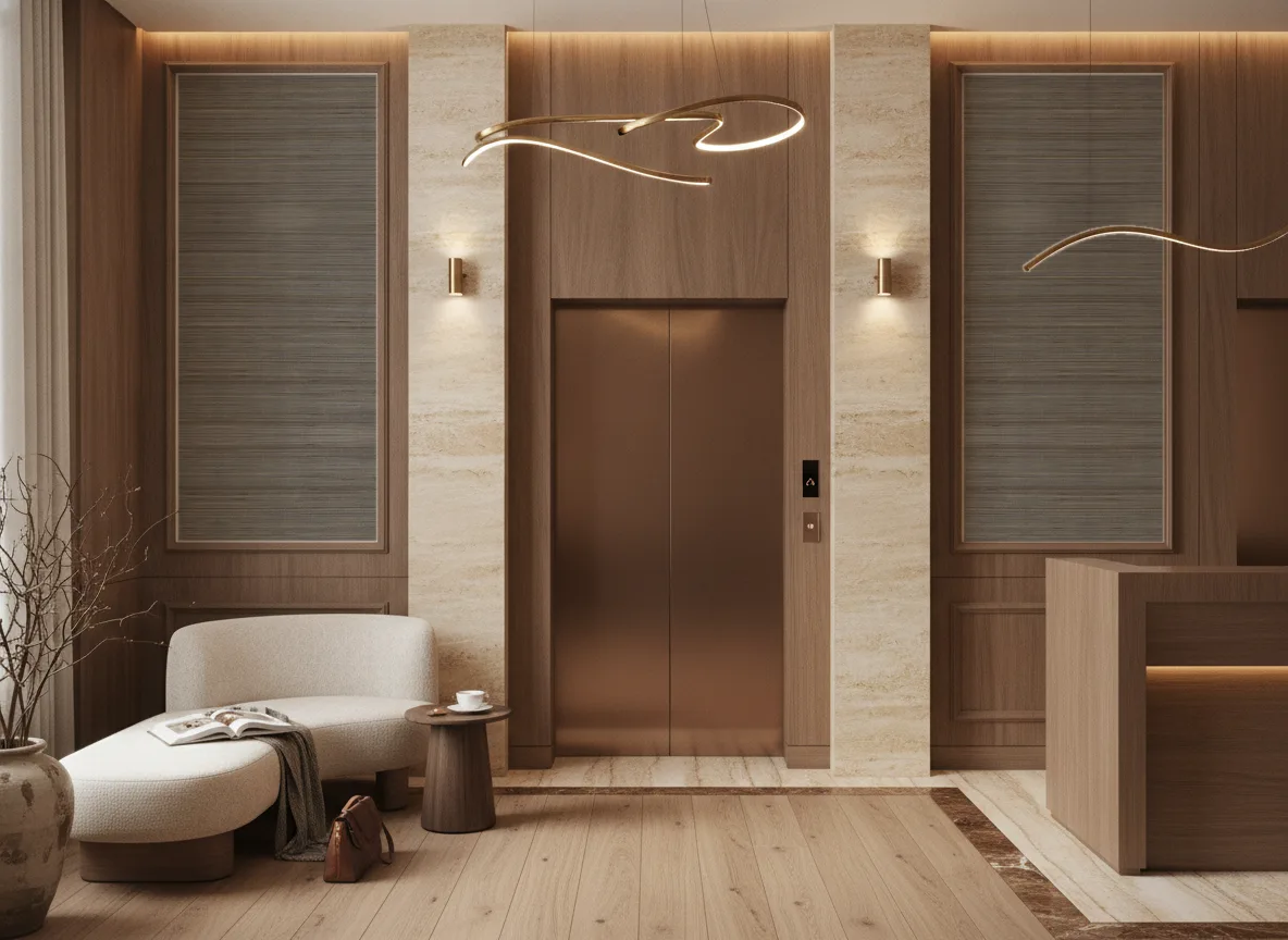 Bambou — Hol przy windach w hotelu — dwie wysokie ramy