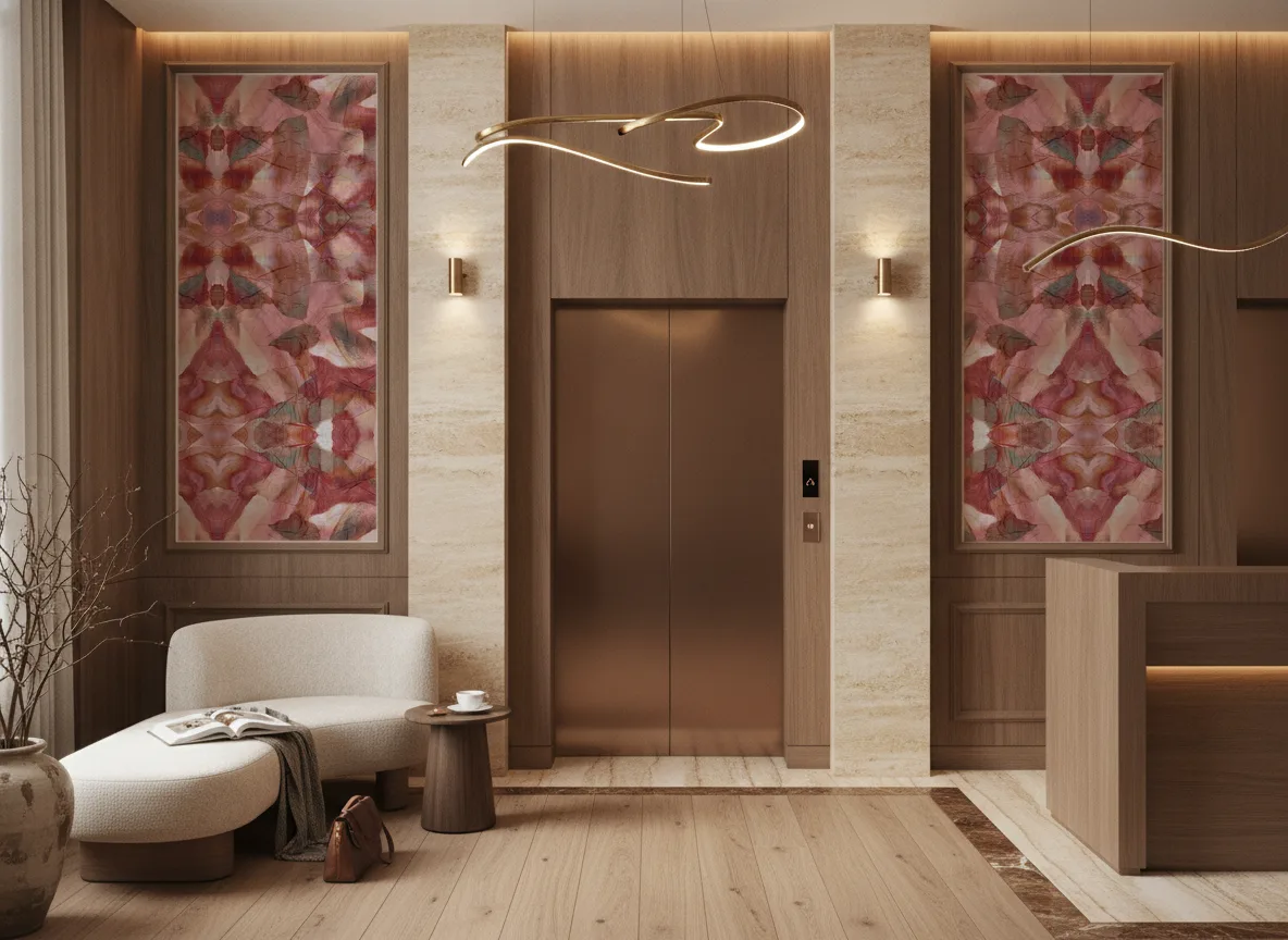 Caladium Escambray — Hol przy windach w hotelu — dwie wysokie ramy
