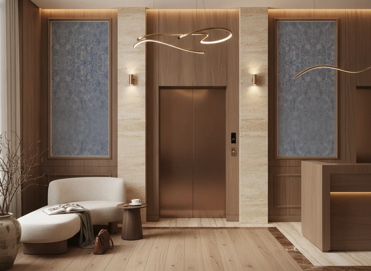 Gallica — Hol przy windach w hotelu — dwie wysokie ramy