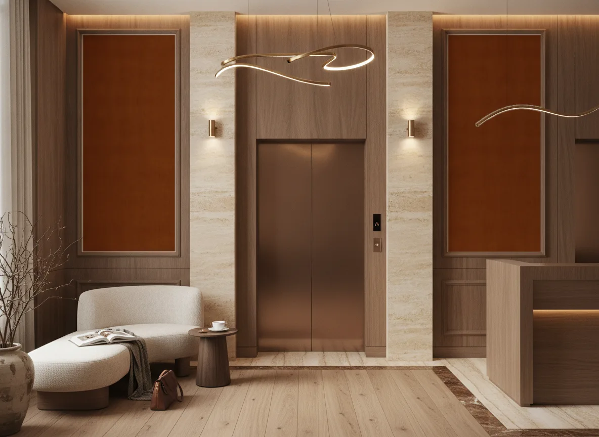 Hestia — Hol przy windach w hotelu — dwie wysokie ramy