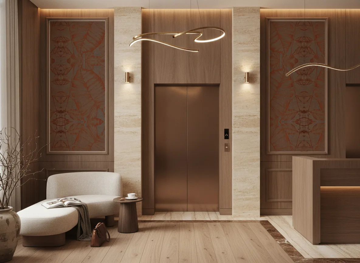 Hoja Escambray — Hol przy windach w hotelu — dwie wysokie ramy