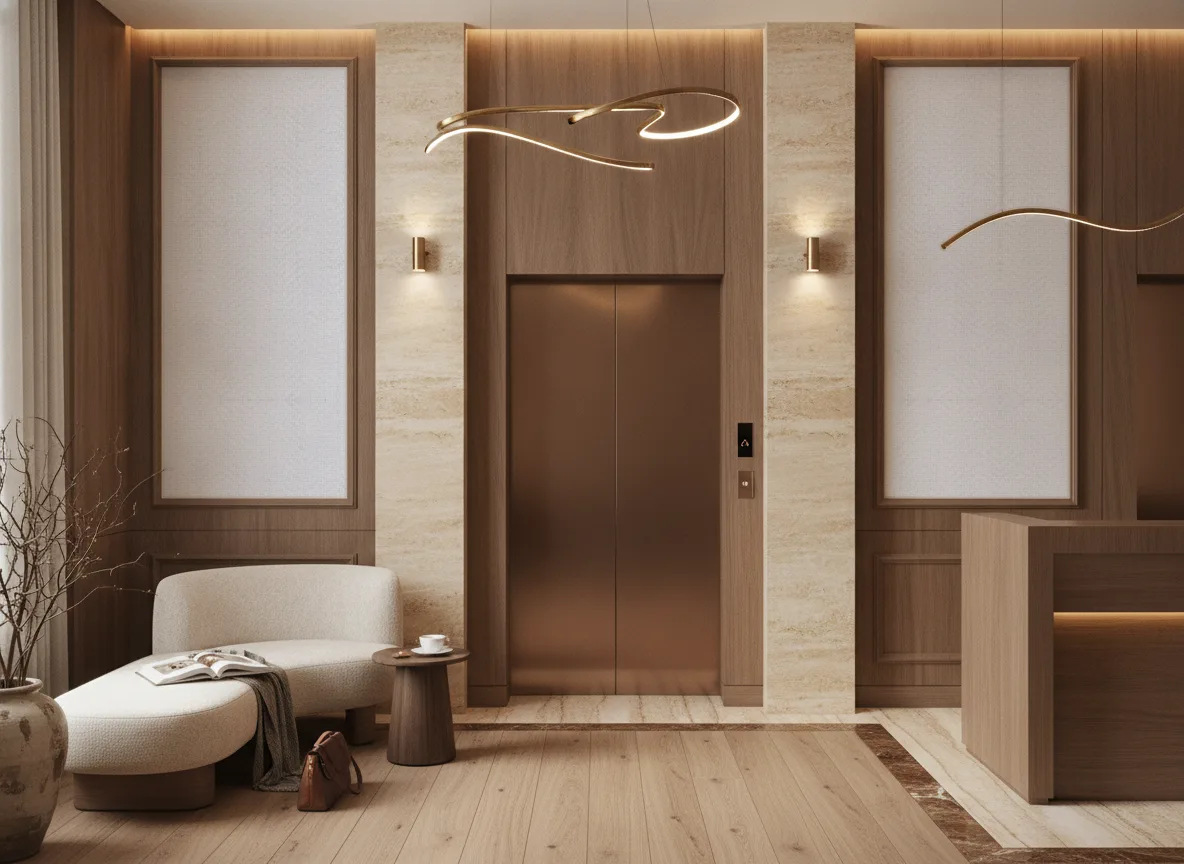 Kasane — Hol przy windach w hotelu — dwie wysokie ramy