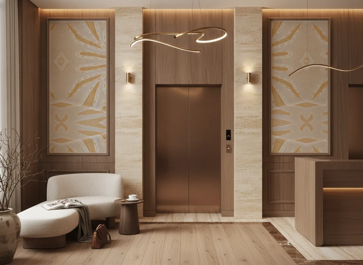 Lanzea — Hol przy windach w hotelu — dwie wysokie ramy