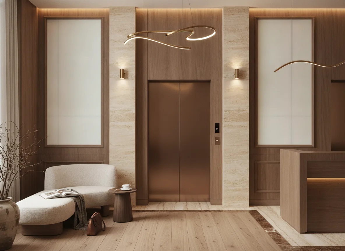 Linora — Hol przy windach w hotelu — dwie wysokie ramy