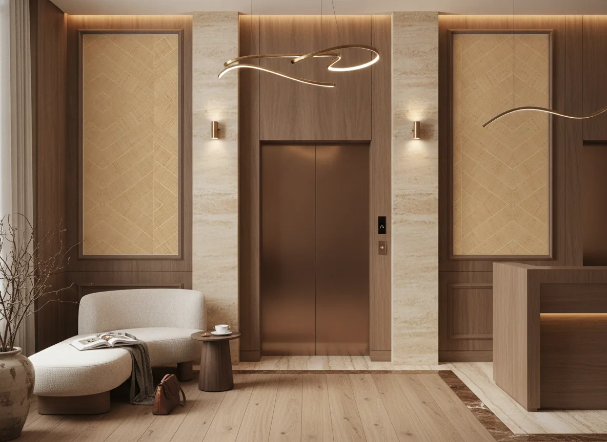 Merina — Hol przy windach w hotelu — dwie wysokie ramy