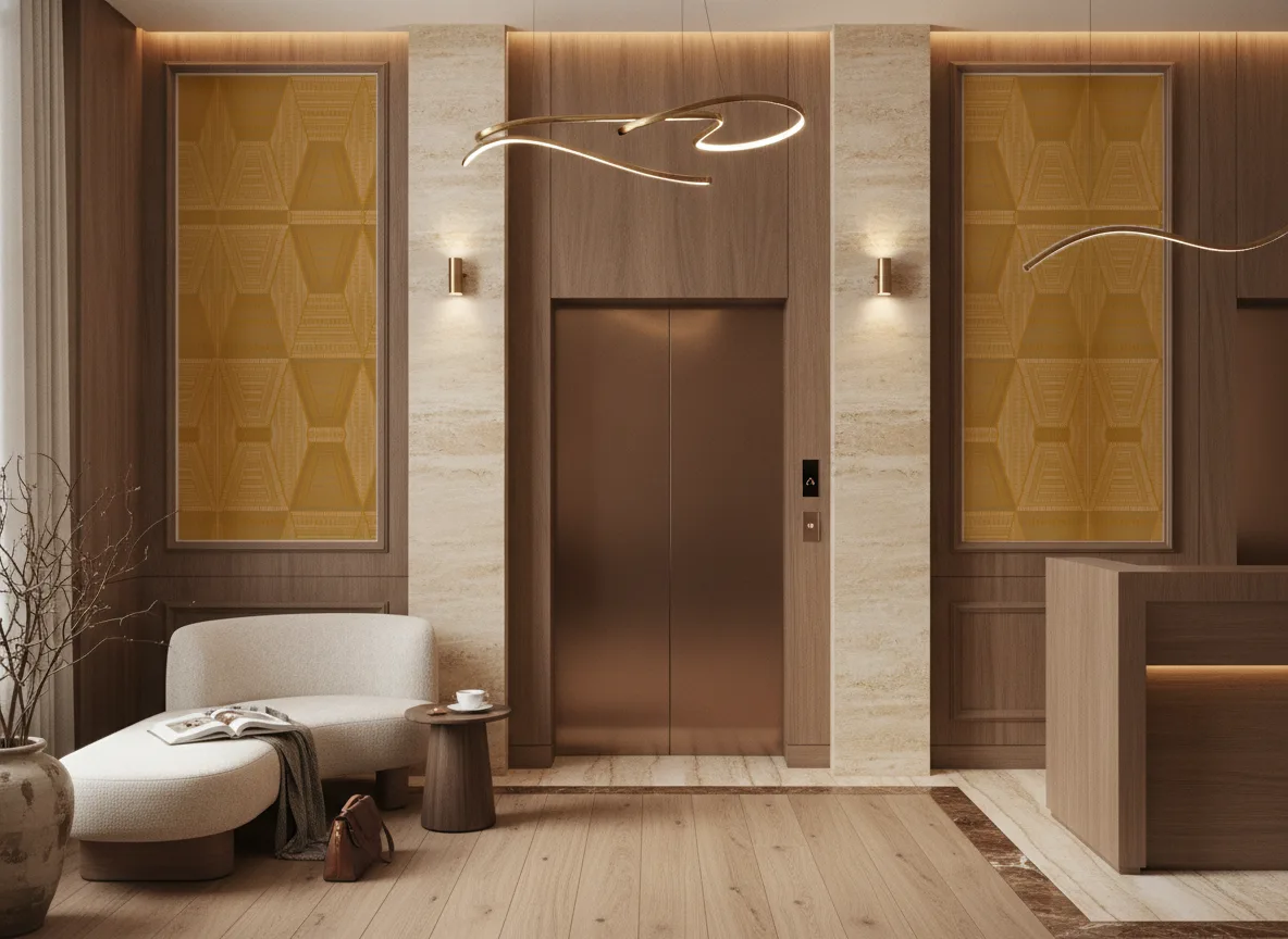 Mirage — Hol przy windach w hotelu — dwie wysokie ramy