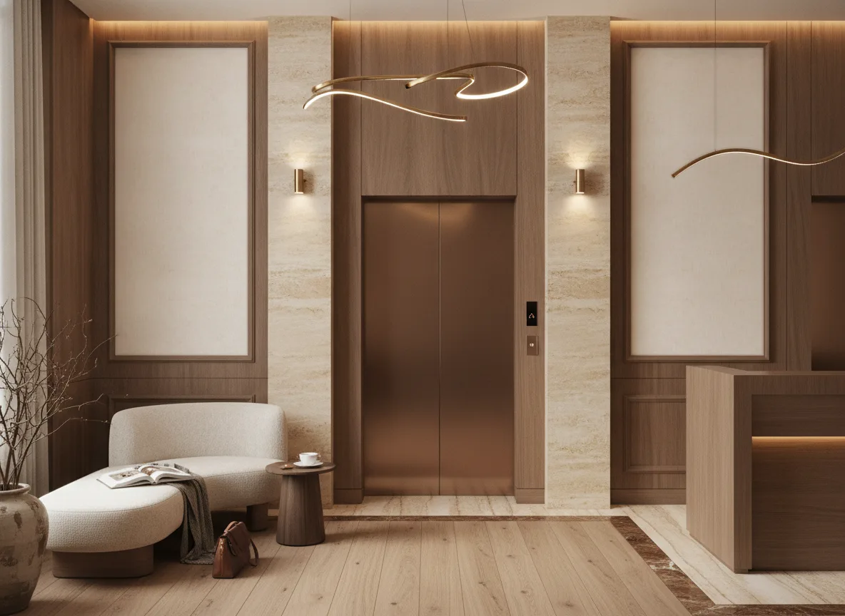 Mirage — Hol przy windach w hotelu — dwie wysokie ramy