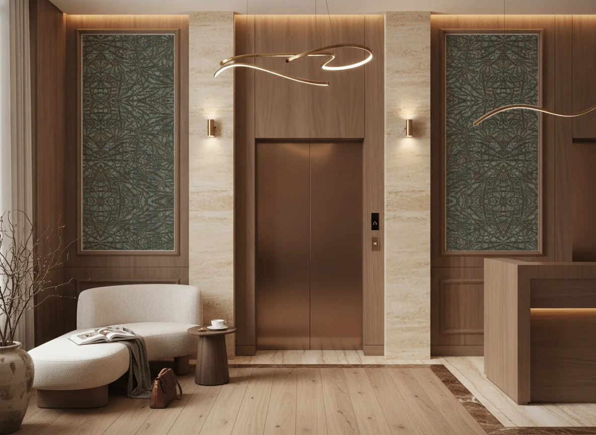 Palmyre — Hol przy windach w hotelu — dwie wysokie ramy