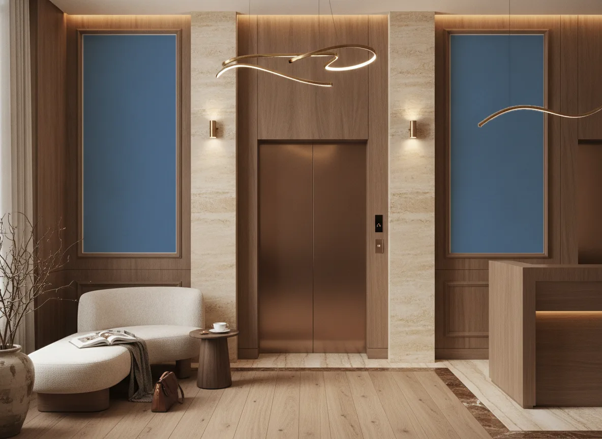 AirPanel — Hol przy windach w hotelu — dwie wysokie ramy