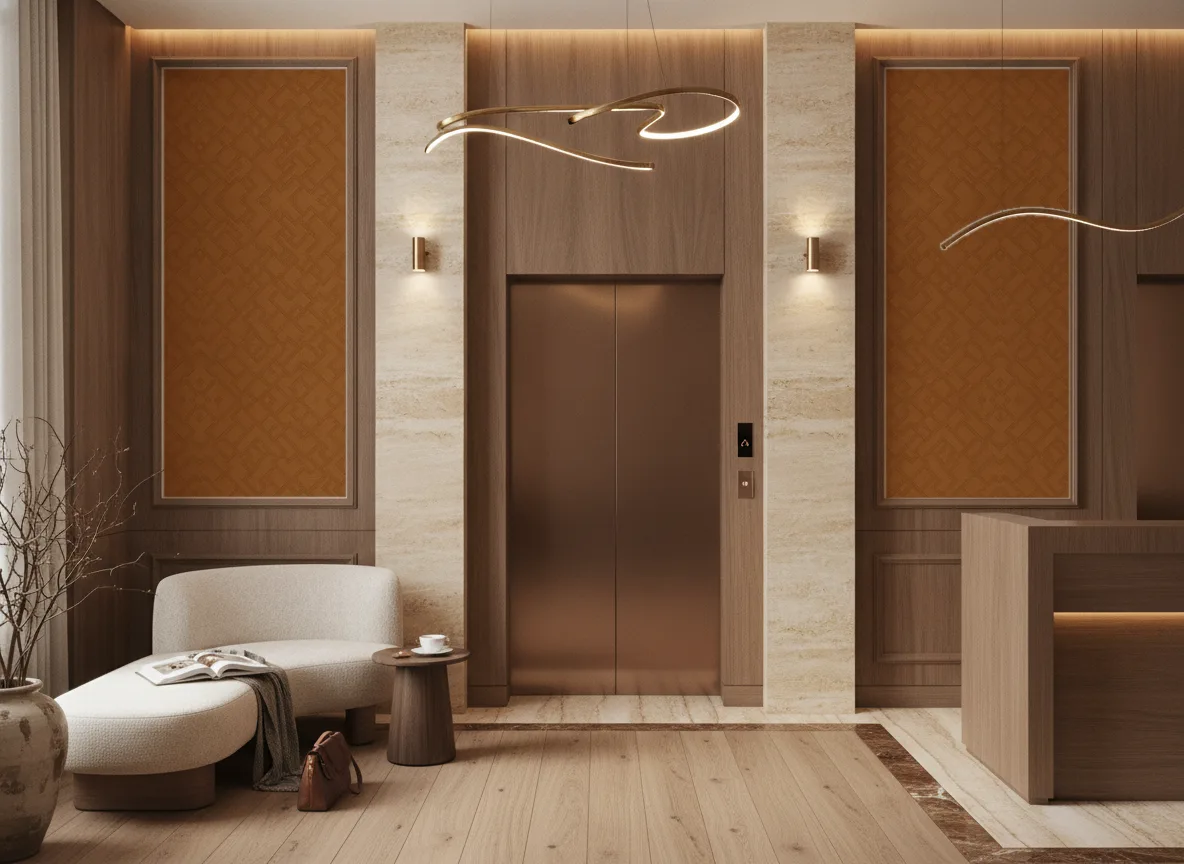 Dedale — Hol przy windach w hotelu — dwie wysokie ramy