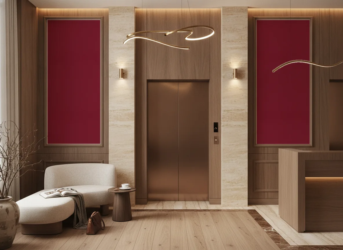 Eos Color 2 — Hol przy windach w hotelu — dwie wysokie ramy
