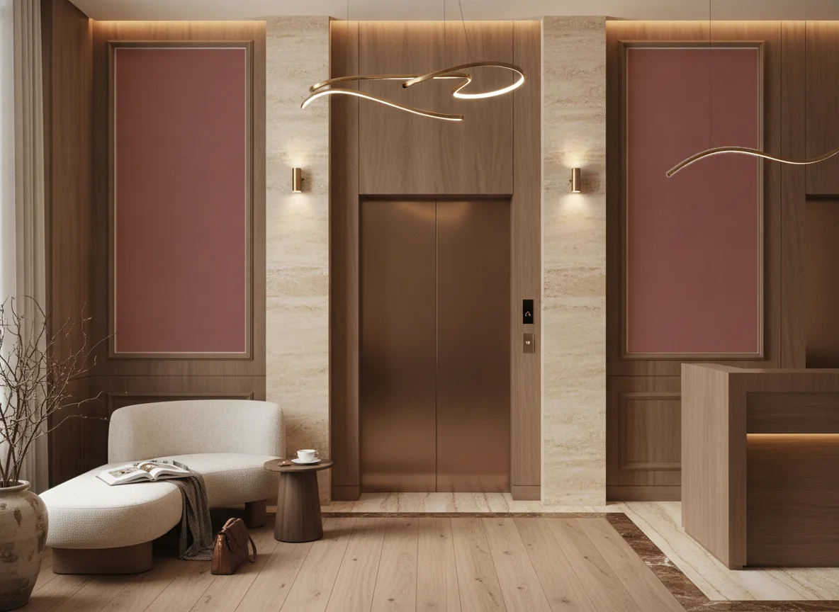 Eos Color 3 — Hol przy windach w hotelu — dwie wysokie ramy