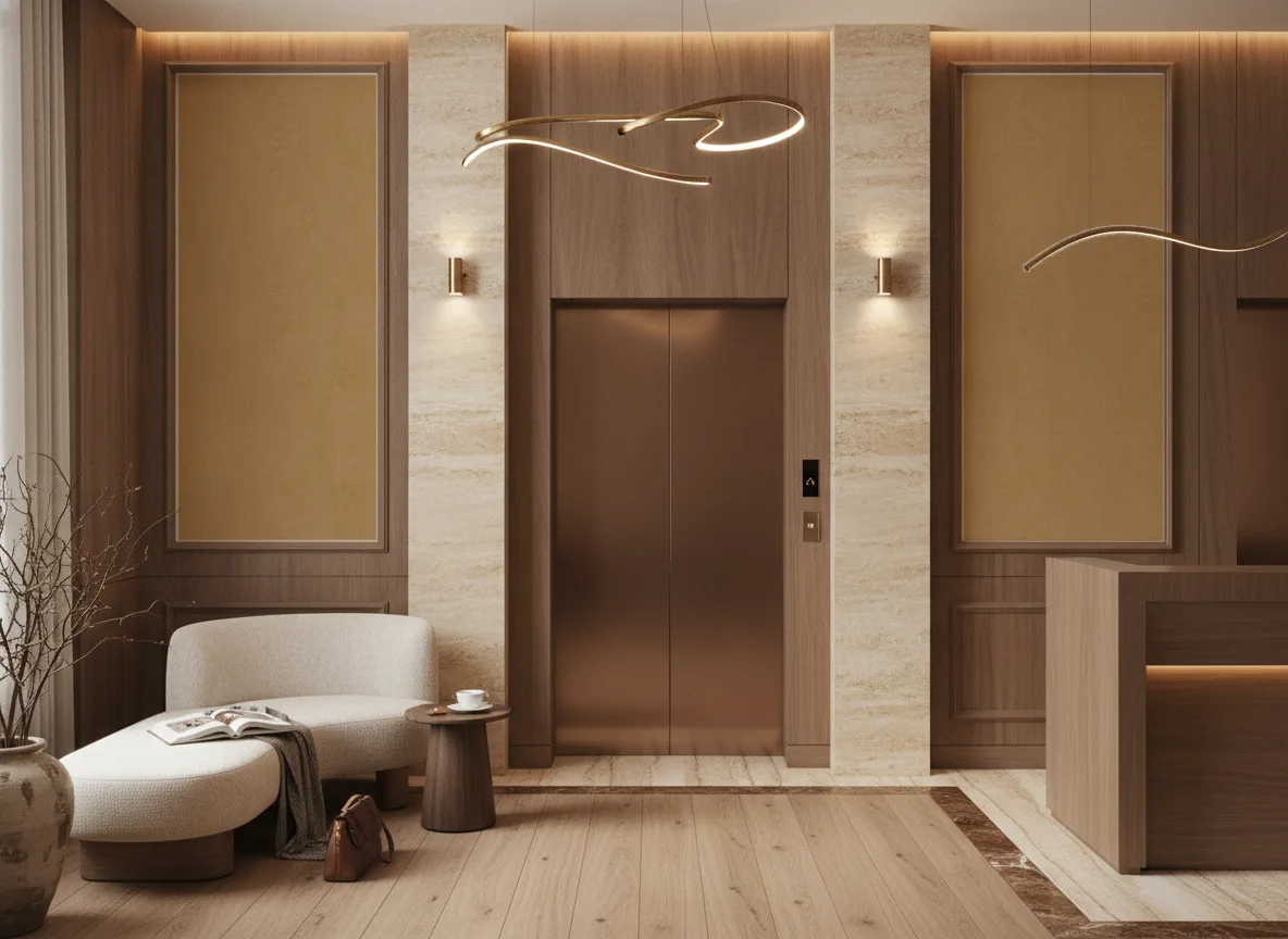Fresco — Hol przy windach w hotelu — dwie wysokie ramy