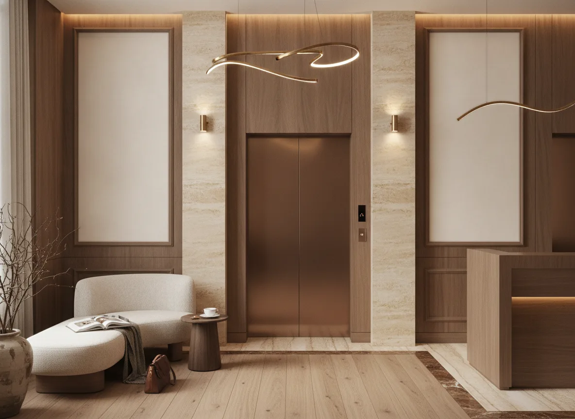 Lime — Hol przy windach w hotelu — dwie wysokie ramy