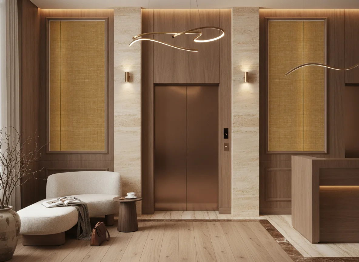Lino — Hol przy windach w hotelu — dwie wysokie ramy