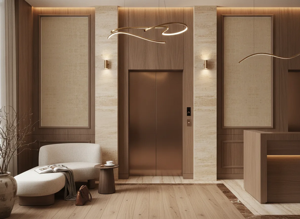 Velvet — Hol przy windach w hotelu — dwie wysokie ramy