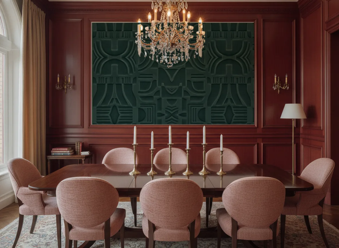 Arcane — Bordowa jadalnia — pole nad boazerią