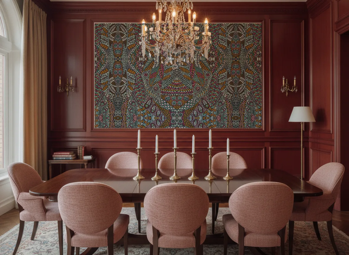 Talavera — Bordowa jadalnia — pole nad boazerią