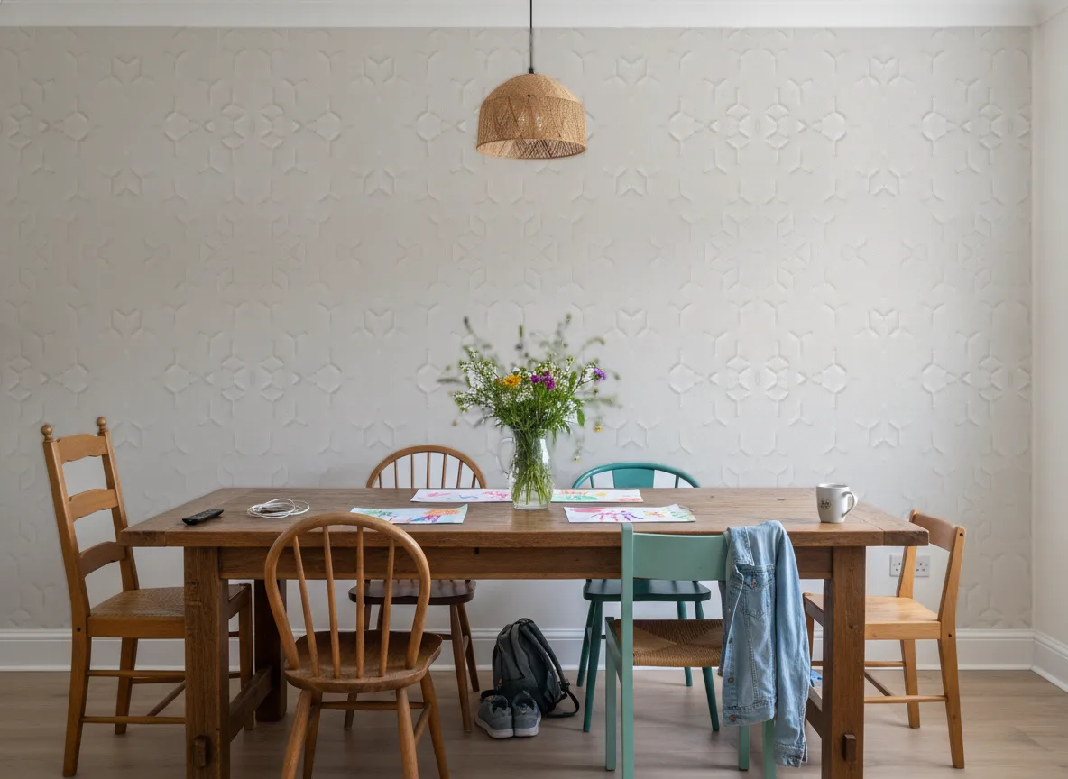 Polyform Vinacoustic Eole — Jadalnia w domu rodzinnym