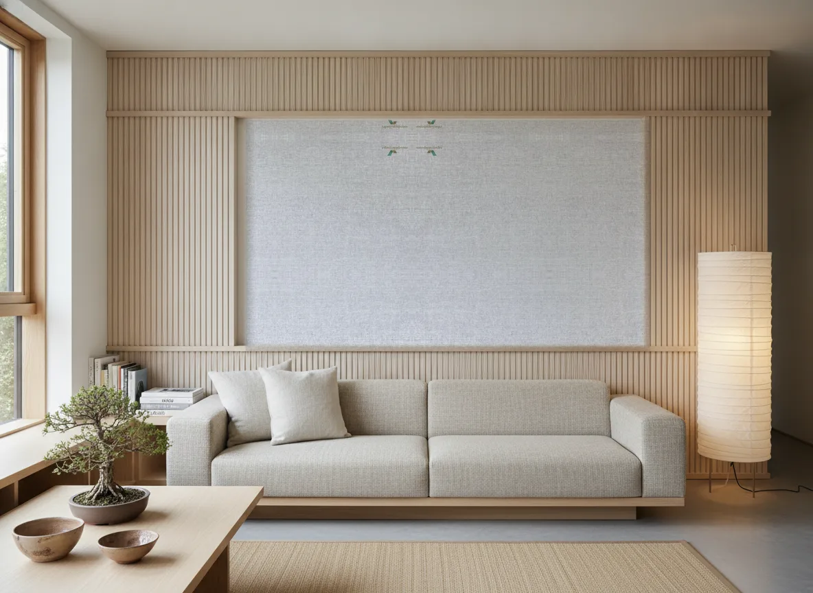 Elara Natural — Japandi — pole w jesionowych lamelach