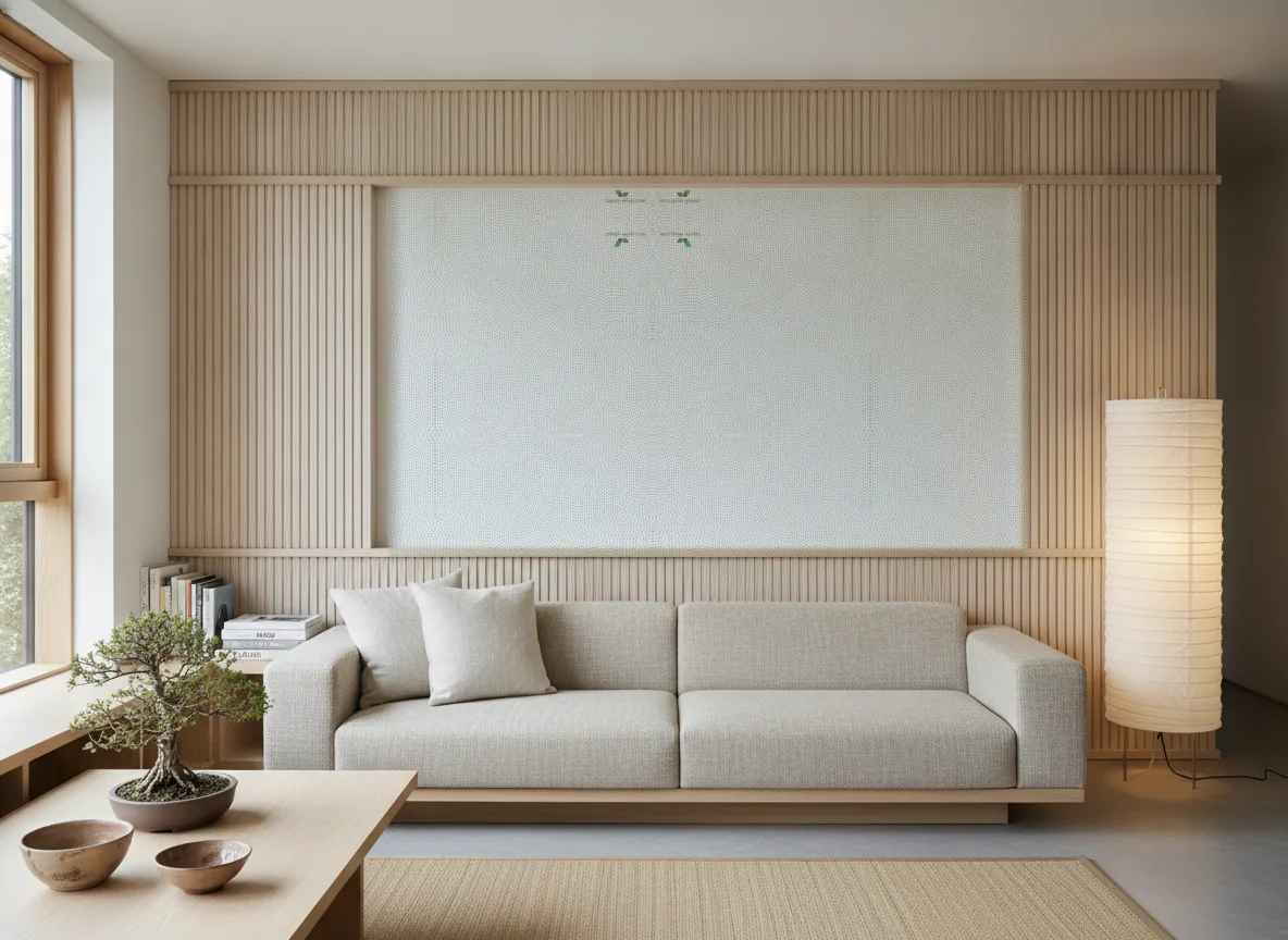 Printemps Viennois — Japandi — pole w jesionowych lamelach