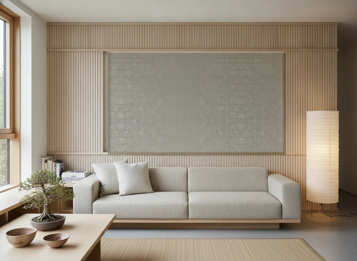 Songket Nature Precieuse – Textures — Japandi — pole w jesionowych lamelach