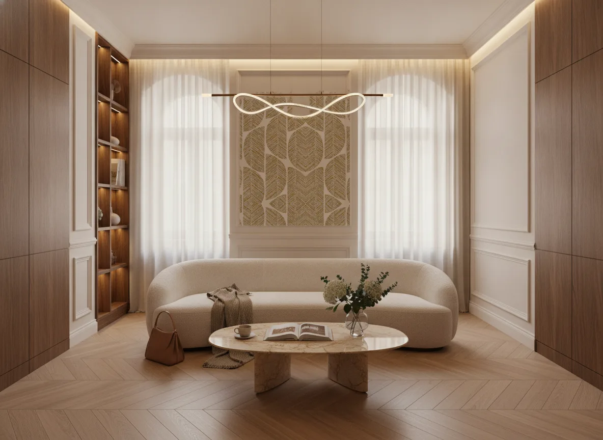 Abelia — Salon w kamienicy — kwatera między oknami
