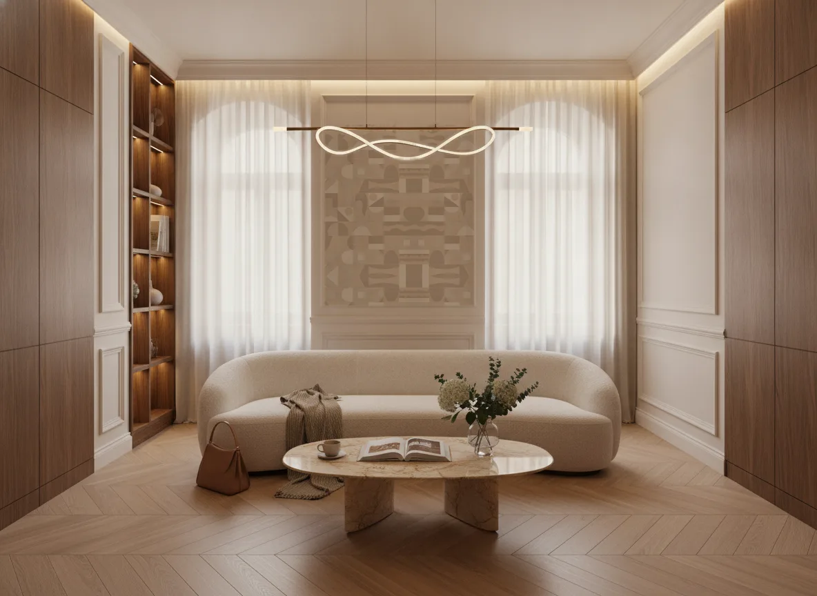 Gourna — Salon w kamienicy — kwatera między oknami