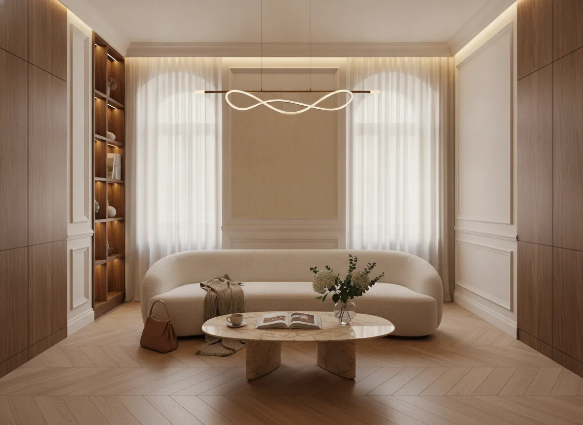Keramos Texture Cerame — Salon w kamienicy — kwatera między oknami