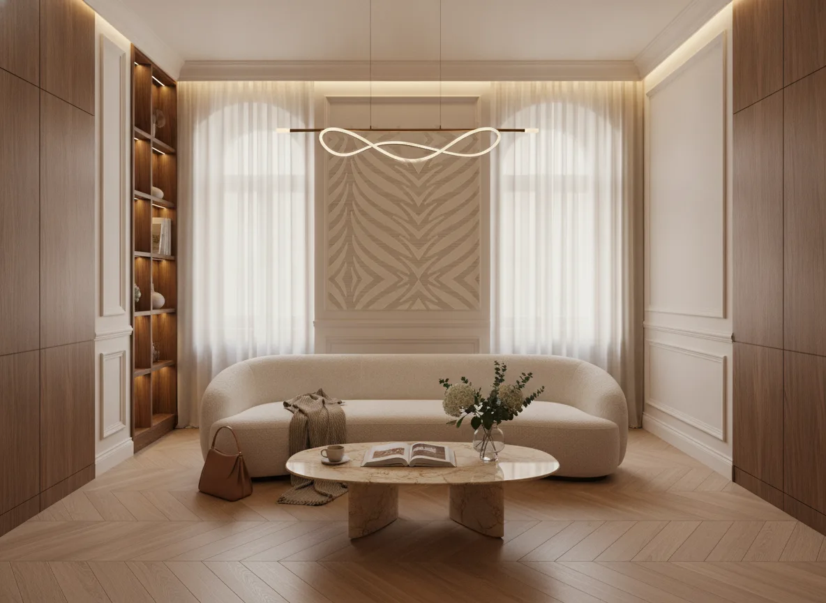 Ornementa — Salon w kamienicy — kwatera między oknami
