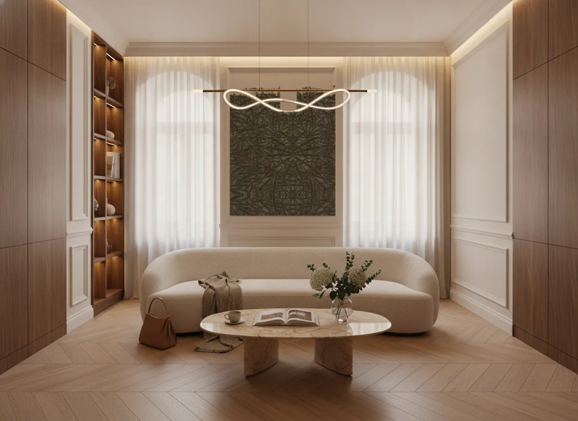 Palmyre — Salon w kamienicy — kwatera między oknami