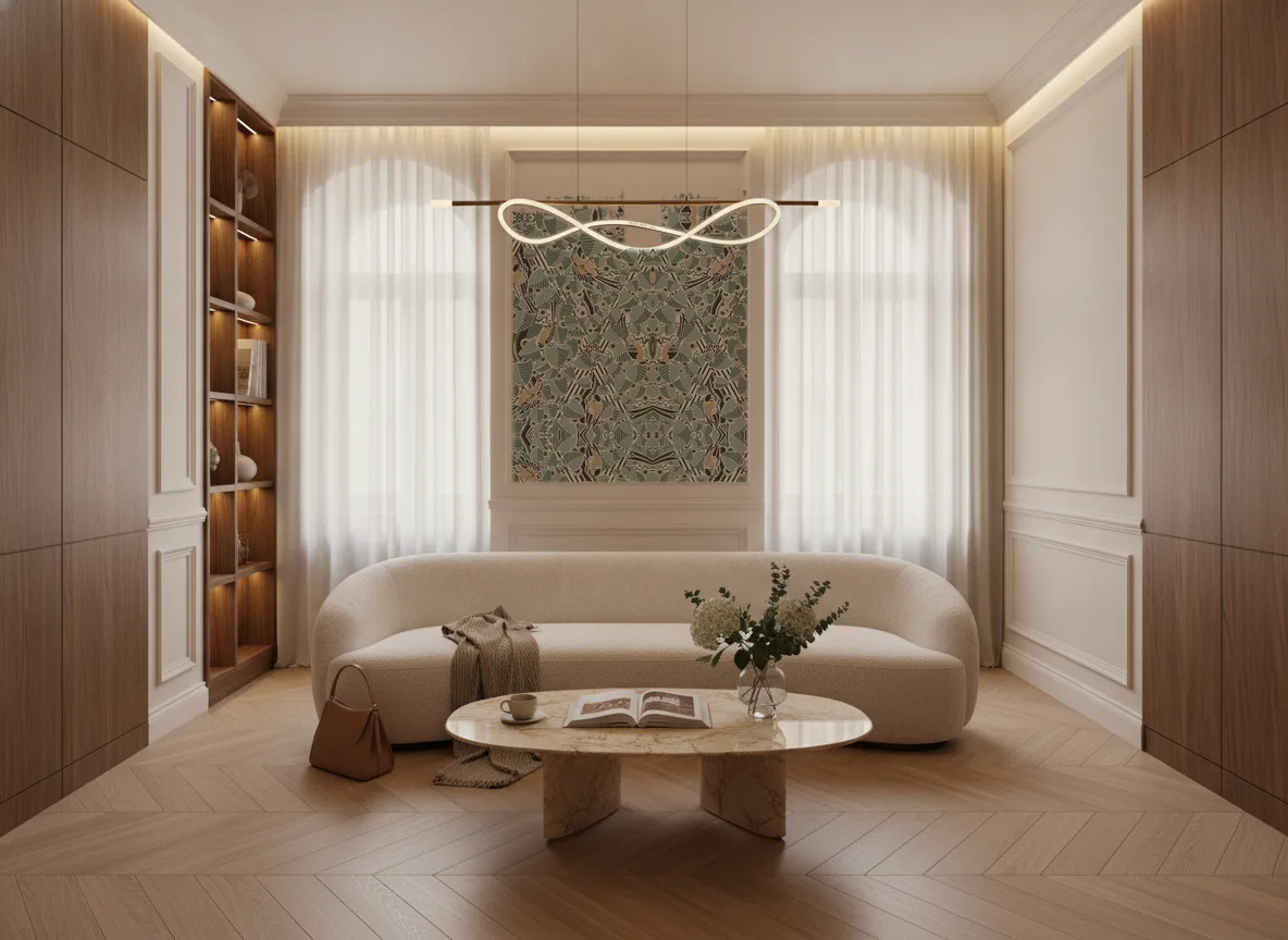 Printemps Viennois — Salon w kamienicy — kwatera między oknami
