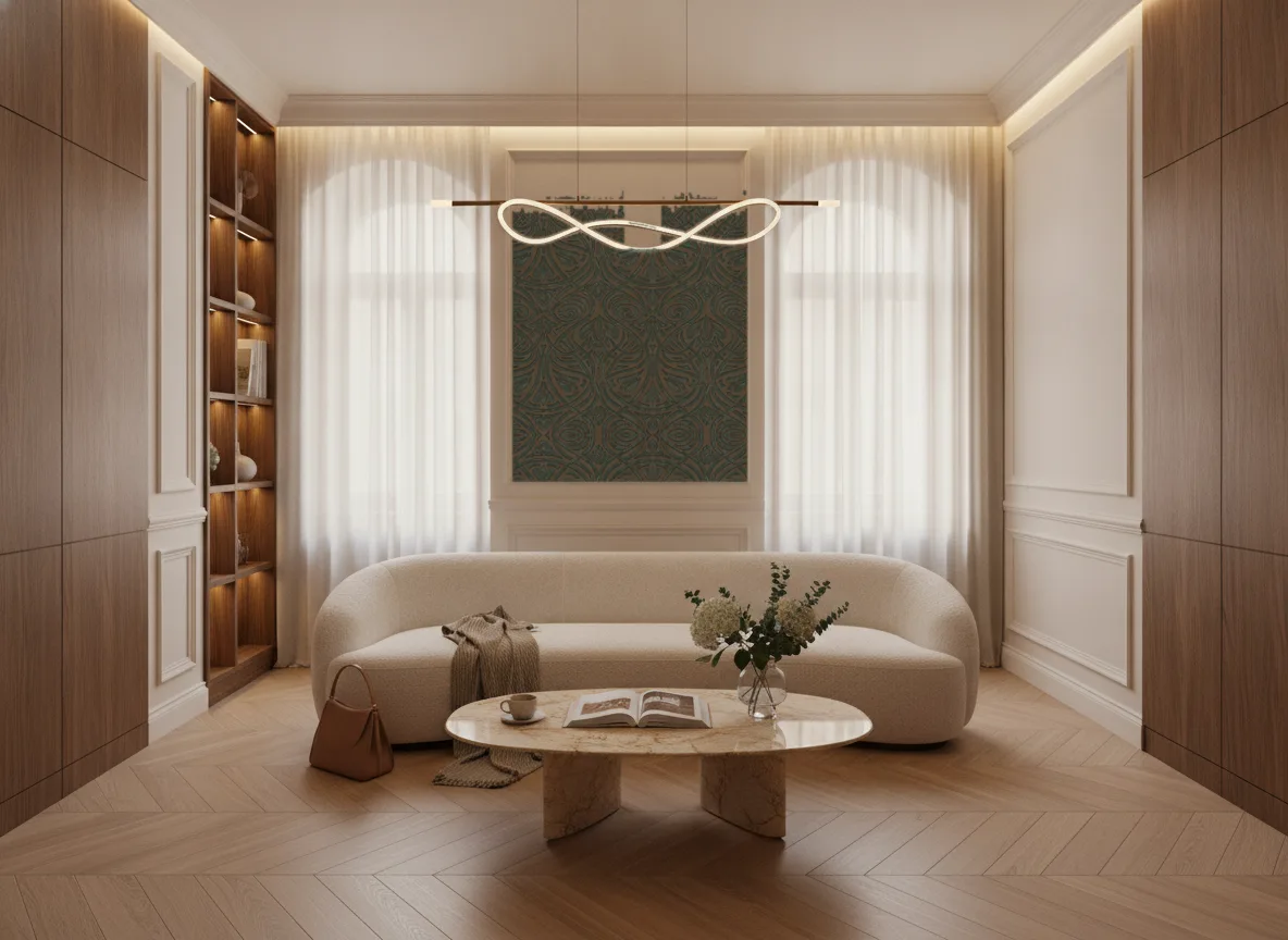 Rabat Mansour — Salon w kamienicy — kwatera między oknami