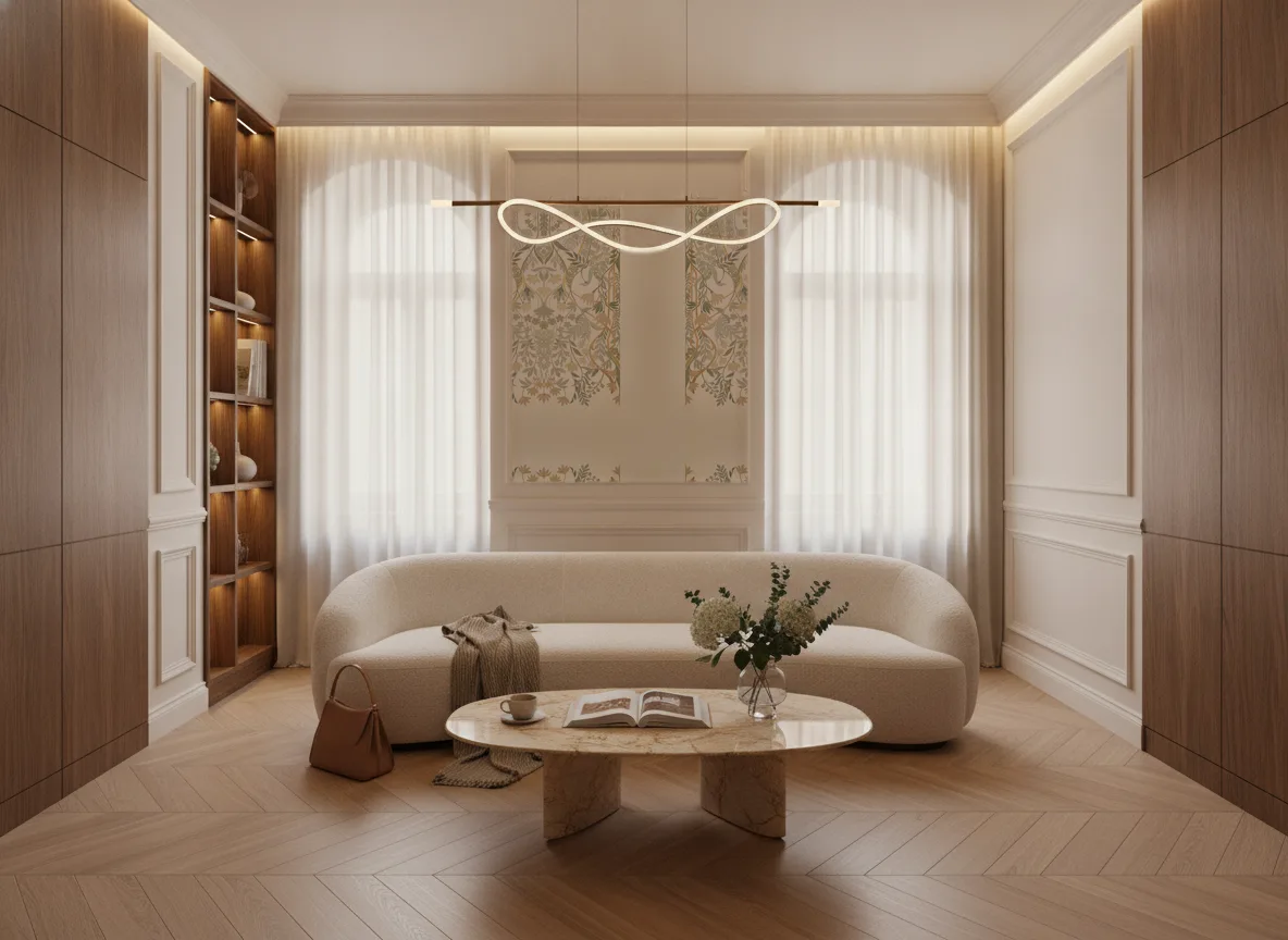 Salon Des Miroirs — Salon w kamienicy — kwatera między oknami