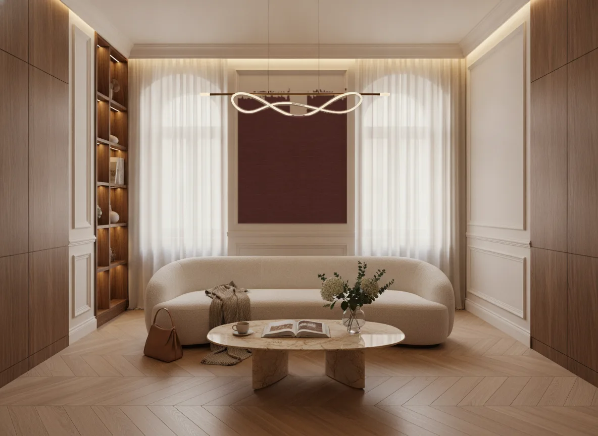 Shinok — Salon w kamienicy — kwatera między oknami