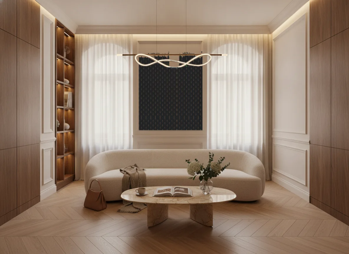 Stein Delta — Salon w kamienicy — kwatera między oknami