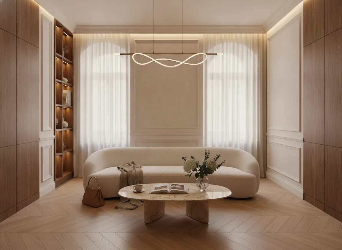 Concept Tynk — Salon w kamienicy — kwatera między oknami